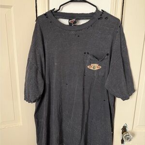 Harley Davidson Vintage Extremely Distressed Gray T-Shirt